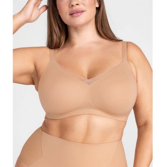 HoneyLove Crossover Tan Nude Bra with Pads 1x - Picture 1 of 6